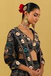 Buy Ikshita Choudhary Black Net Hand Embroidered Floral Pattern Dupatta Online at Aza Fashions Buy_Ikshita Choudhary_Black Net Hand Embroidered Floral Pattern Dupatta_Online_at_Aza_Fashions