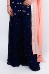 Buy_Geetika Jain_Blue Georgette Embroidered Mirror Work Embellished Peplum Kurta Set  _Online_at_Aza_Fashions