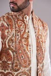 Buy_Kasbah_Multi Color Georgette, Cotton Embroidery Floral Kalamkari Work Long Open Shrug _Online_at_Aza_Fashions