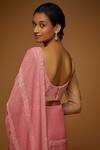 Buy_Neeta Lulla_Coral Shimmer Georgette Cutdana, Sequin, Beads And Embellished Saree With Blouse_Online_at_Aza_Fashions