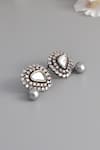 Buy_Gwacy_Grey Zirconia Stone Embellished Stud Earrings _Online_at_Aza_Fashions