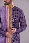 Buy_Kasbah_Purple Georgette Embroidered Striped Pattern Sequin Kurta _Online_at_Aza_Fashions