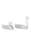 Buy_H2H_White Polyresin Swan Sculptures - Set Of 2_Online_at_Aza_Fashions