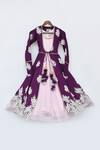 Buy_Fayon Kids_Pink Cotton Embroidery, Sequins Floral Jacket With Anarkali _Online_at_Aza_Fashions