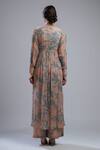 Shop_Koai_Peach Cotton Chanderi Silk Floral Print Cape _at_Aza_Fashions