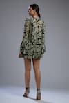 Shop_Koai_Beige Chiffon Floral Print Flared Skirt _at_Aza_Fashions