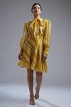 Buy_KoAi_Yellow Chanderi Striped Skirt_Online_at_Aza_Fashions