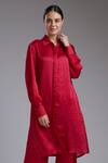 Buy_Koai_Red Satin Silk Tunic_at_Aza_Fashions