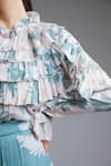 Shop Koai White Georgette Round Floral Print Ruffle Top Online at Aza Fashions Shop_Koai_White Georgette Round Floral Print Ruffle Top _Online_at_Aza_Fashions