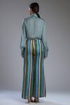 Shop_Koai_Green Silk Striped Palazzo _at_Aza_Fashions