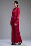 KoAi_Pink Satin Silk Printed Palazzo _Online_at_Aza_Fashions