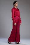 Buy_KoAi_Pink Satin Silk Printed Palazzo _Online_at_Aza_Fashions
