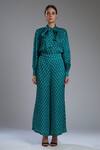 Shop_Koai_Green Silk Printed Palazzo _Online_at_Aza_Fashions