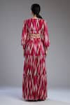 Shop_KoAi_Pink Chiffon Printed Tiered Maxi Skirt _at_Aza_Fashions