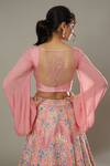 Buy_I Am Design_Pink Raw , Organza Floral Candy Floss Embroidered Bridal Lehenga Set _Online_at_Aza_Fashions