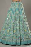 Buy_I AM Design_Blue Raw , Organza Peppermint Candy Embroidered Bridal Lehenga Set _Online_at_Aza_Fashions