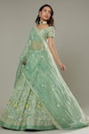 Buy_I Am Design_Green Raw , Organza Floral Apple Candy Embroidered Bridal Lehenga Set _Online_at_Aza_Fashions