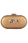 Buy_Sabyasachi_Sahara Gold Royal Bengal Tiger Capsule Clutch _at_Aza_Fashions