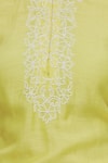 Neha Khullar_Yellow Cotton Silk Embroidered Kurta Set For Kids_at_Aza_Fashions