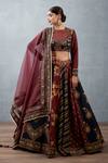 Torani_Red Heavy Raw Silk Digital Print Bhagalpuri Floral Gulnar Khurshid Lehenga Set _Online_at_Aza_Fashions