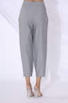 Shop_Urvashi Joneja_Grey Crepe Cropped Draped Pants  _at_Aza_Fashions