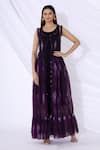 Buy_Urvashi Joneja_Purple Net Printed Round Tiered Long Jacket  _Online_at_Aza_Fashions