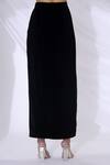 Urvashi Joneja_Black Draped Slit Skirt  _Online_at_Aza_Fashions