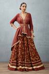 Buy_Torani_Red Slub Silk Bhagalpuri Floral Motifs Gulnar Afsoon Printed Lehenga And Kurta Set _at_Aza_Fashions