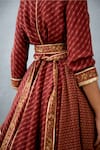 Torani_Red Slub Silk Bhagalpuri Floral Motifs Gulnar Afsoon Printed Lehenga And Kurta Set _at_Aza_Fashions