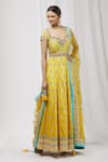 Buy_Aariyana Couture_Yellow V Neck Embroidered Anarkali Set _Online_at_Aza_Fashions