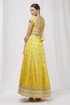 Shop_Aariyana Couture_Yellow V Neck Embroidered Anarkali Set _at_Aza_Fashions