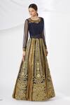 Buy_Neha Mehta Couture_Blue Silk Round Embroidered Anarkali _at_Aza_Fashions