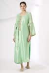 Kanika Sharma_Green Silk, Crepe Embroidery Kurta And Palazzo Set_Online_at_Aza_Fashions