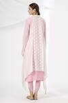 Shop_Kanika Sharma_Pink Jacket Phulkari Kurta Georgette Pant Embroidered And Dhoti Set With _at_Aza_Fashions