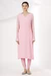 Buy_Kanika Sharma_Pink Jacket Phulkari Kurta Georgette Pant Embroidered And Dhoti Set With _Online_at_Aza_Fashions