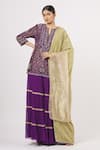 Buy_Kavita Bhartia_Purple Tissue Silk Embroidered Kurta Set_Online_at_Aza_Fashions