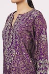 Kavita Bhartia_Purple Tissue Silk Embroidered Kurta Set_at_Aza_Fashions