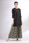 Buy_Pinki Sinha_Black Handwoven Banarasi Kurta And Palazzo Set_at_Aza_Fashions