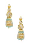 Moh-Maya by Disha Khatri_Gold Plated Pearls, Metallic Thread, Stones Kundan Meenakari Necklace Set _Online_at_Aza_Fashions