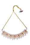 Buy_Moh-Maya By Disha Khatri_Gold Plated Stones, Pearls Kundan Choker Set _Online_at_Aza_Fashions