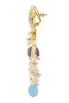 Buy_Moh-Maya By Disha Khatri_Gold Plated Pearls, Metallic Thread, Diamonds Kundan Meenakari Chandbalis _Online_at_Aza_Fashions