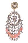 Moh-Maya by Disha Khatri_Gold Plated Pearls, Stones Kundan Chandbalis _Online_at_Aza_Fashions
