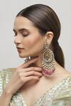Buy_Moh-Maya By Disha Khatri_Silver Plated Pearls, Fabric Flowers, Stones Drop Chandbalis_at_Aza_Fashions