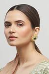 Shop Moh-Maya By Disha Khatri Gold Plated Stones, Diamonds Floral Kundan Stud Earrings Online at Aza Fashions Shop_Moh-Maya By Disha Khatri_Gold Plated Stones, Diamonds Floral Kundan Stud Earrings _Online_at_Aza_Fashions