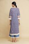 Shop_Sangeeta Kilachand_Blue Cotton Printed Kurta Set_at_Aza_Fashions