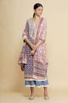 Sangeeta Kilachand_Blue Cotton Printed Kurta Set_Online_at_Aza_Fashions
