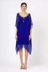 Buy_Arpan Vohra_Blue Chiffon Embroidered Kaftan _Online_at_Aza_Fashions