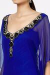 Shop_Arpan Vohra_Blue Chiffon Embroidered Kaftan _Online_at_Aza_Fashions