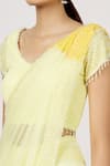 Shop_ARPAN VOHRA_Yellow Tulle Sequin Pre-draped Saree With Blouse _Online_at_Aza_Fashions