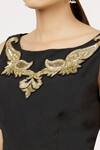 Arpan Vohra_Black Silk, Georgette Embroidered Crop Top _at_Aza_Fashions